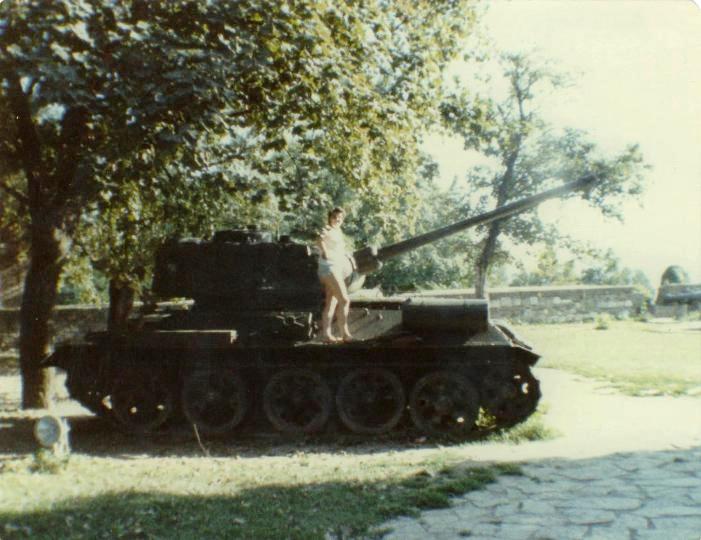Me on a tank in Belgrade