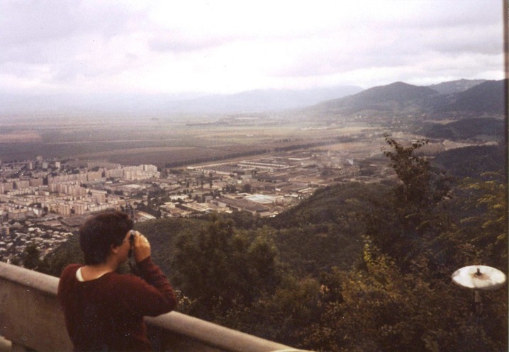 Me taking photos from the mountain top Panoramic Restaurant nr Brasov
